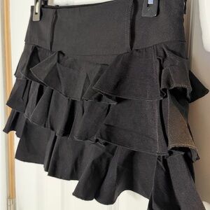 Emory Park Black Ruffled Mini Skirt